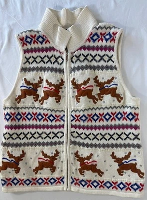 Hampshire Studio HoHoHo Women's Christmas Cardigan Sweater Vintage Size P/M - Image 1 of 4