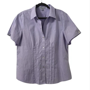 Foxcroft Damen Hemd mit Knopfleiste Gr. 18 Lavendel Biesen Büro Corcore minimalistisch - Bild 1 von 5