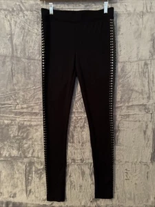 Vintage Cache Pants Womens Small Black Stretch Leggings Goth Pull On Studded - Picture 1 of 8