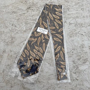 Corbata de seda de caña Austin para hombre cachemira marrón dorada nueva corbata de cuello vintage - Imagen 1 de 4