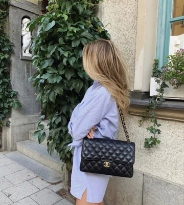 CHANEL Jumbo Double Flap in Black Caviar with Gold HDW - Image 1 of 4