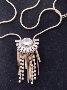 INC INTERNATIONAL CONCEPTS Gold Chain 36" Necklace, Rhinestone Charm - Picture 1 of 8