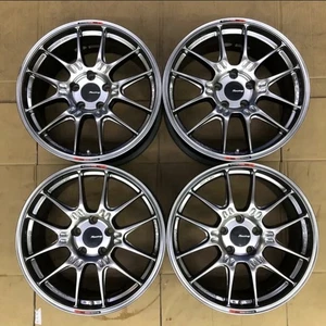 ENKEI Racing GTC02 18x8J +45 5x114.3 Hyper Silver Wheels Set of 4 Japan - Picture 1 of 11