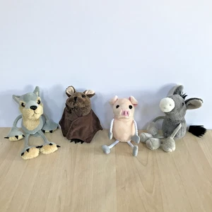 Marionetas de dedo Puppet Company x 4 murciélago lobo cerdo y burro lindos animales 9 cm - Imagen 1 de 13