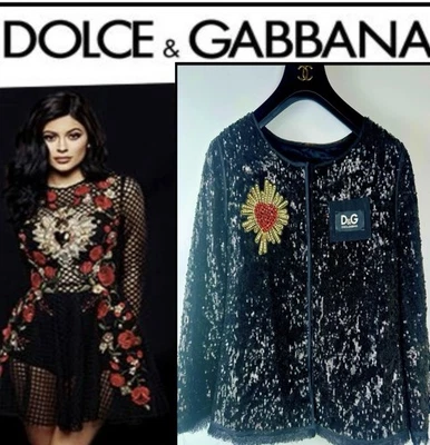 Dolce & Gabbana Black Taylor Sequins Are Forever Jacket 38 40 2 4 Coat D&G S M - Image 1 of 4