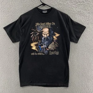 VINTAGE Harley Davidson T Shirt Men Extra Large 3D Emblem Last Biker Wizard 80s - Picture 1 of 17