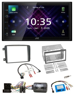 JVC DAB 2DIN Lenkrad Bluetooth USB Autoradio für Mercedes C W203 2000-2004 aktiv - Bild 1 von 4