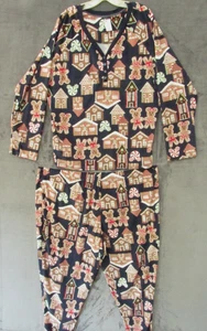 Vintage Disney Mickey Mouse Weihnachten Lebkuchen Thema Pyjama Set Größe 3XL - Bild 1 von 9