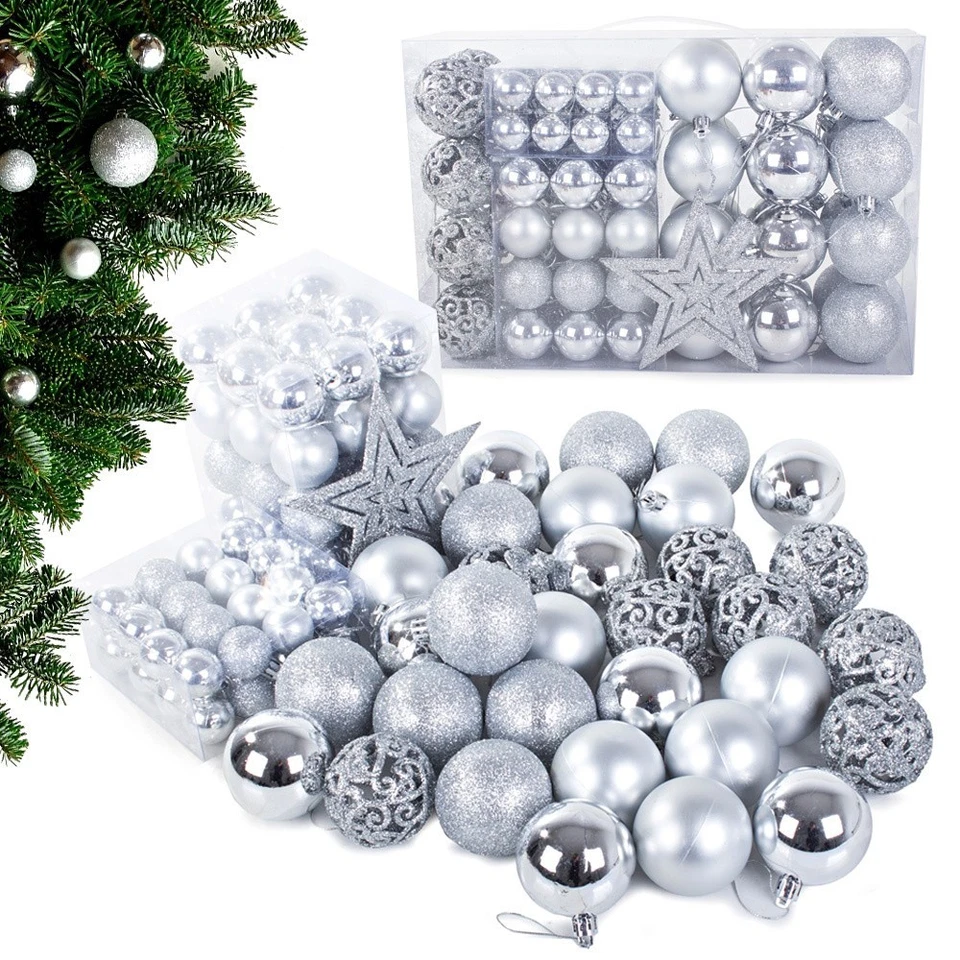 Set 101 Decorazioni Natale Albero Di Natale Addobbo Palline Diametro 3 4 6 cm - Immagine 1 di 4