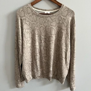 Sundry Long Sleeve Lightweight Crewneck Sweatshirt Size Large Snakeskin Comfy - Picture 1 of 7