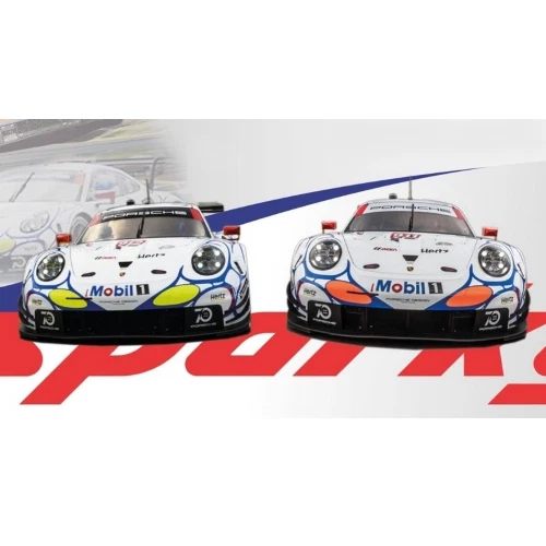 PORSCHE 911 RSR N.911/N.912 PETIT LE MANS 2018 SET 1:64 Spark Model Auto Competi - Immagine 1 di 1