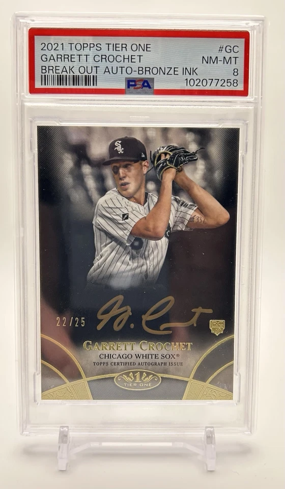 2021 Topps Tier 1 - Gold #BOA-GC Garrett Crochet #/25 (AU,RC) 🔥POP 1🔥 BOSTON - Image 1 of 4
