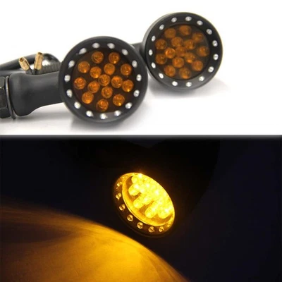 2X Bullet Motorcycle Turn Signal Indicator Blinker Light Amber For Harley Bobber Foto 1 de 4