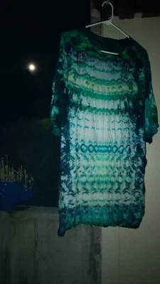 Camiseta unissex masculina feminina FESTIVAL 2-XL feita à mão tie dye espelho cósmico - Imagem 1 de 2