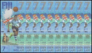 Fiji 7 Dollars, 2016 (2017 ND), P-120, UNC Commemorative X 10 PCS - Picture 1 of 2