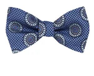 Pajarita tejida de diseñador 100 % seda lunares para hombre - Nueva con etiquetas - Imagen 1 de 3