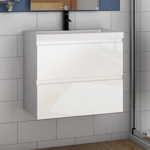 Waschtisch mit Unterschrank Badmöbel Set Waschbecken Weiß Schwarz Eiche 50-120cm - Bild 1 von 17
