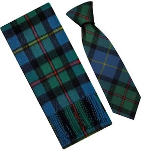 Conjunto de regalo de bufanda y corbata para hombre MacLeod of Harris antiguo tartán a cuadros lana de cordero - Imagen 1 de 3