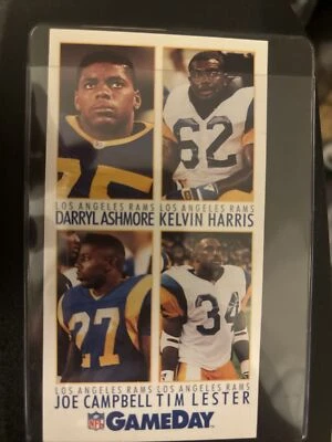 1992 GameDay #495 Los Angeles Ram Rookies 4-in-1 - Ashmore, Harris, & Campbell. - Image 1 of 2