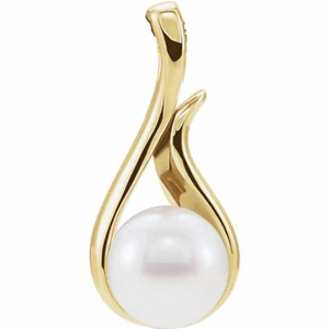 Colgante de perlas cultivadas de agua dulce en oro amarillo de 14K - Imagen 1 de 2