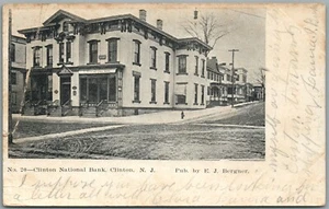 ANTIGUA POSTAL DEL BANCO NACIONAL DE CLINTON NJ - Imagen 1 de 2