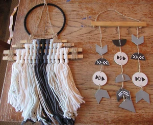 Set Boho/ Reise/ Abenteuer Wanddeko grau/schwarz/weiß Hobby Lobby - Bild 1 von 5