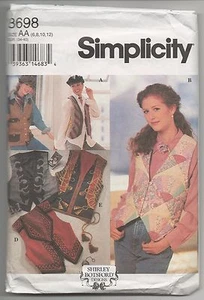 Simplicity 8698 Misses Vest Waistcoat Pattern Sz 6-12 Designer Shirley Botsford - Picture 1 of 2