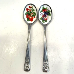 Beerenmarmelade Teelöffel Paar Avon Erdbeere & Himbeere/Brombeere Edelstahl Japan - Bild 1 von 6