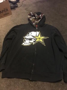 Vintage Y2K Metal Mulisha X Rockstar Energy Drink Jacket Men's 2xl Black 2000's - Picture 1 of 5