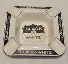 Vintage Black+White Square Scotch Whisky Ashtray Made in England 