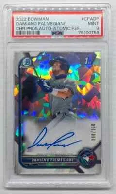 2022 Bowman Chrome Damiano Palmegiani Atomic Refractor Auto 098/100 PSA 9 (a) - Image 1 of 2