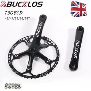 BUCKLOS Road Folding Bike 130BCD Chainrings 45/47/53/56/58T 5-Arms Crankset UK - Picture 1 of 10