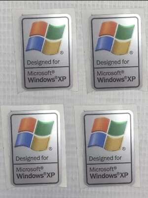 Lot of 4  original unused new  computer Sticker Microsoft Windows XP Vintage  - Image 1 of 4