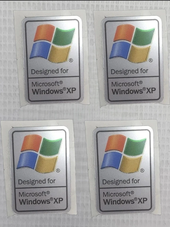 Lot of 4  original unused new  computer Sticker Microsoft Windows XP Vintage  - Image 1 of 4