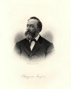 Antikes Portrait Bayard Taylor Steal Gravur - amerikanischer Dichter - Bild 1 von 3