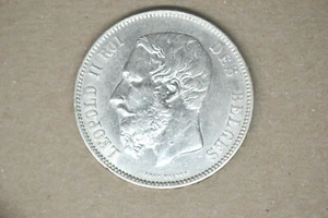 Belgium- 1873 5 Francs-  Choice Lustrous AU. - Picture 1 of 4