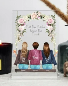 Placa de acrílico floral personalizada para el Día de la Madre mamá hermana grande hermana pequeña - Imagen 1 de 4