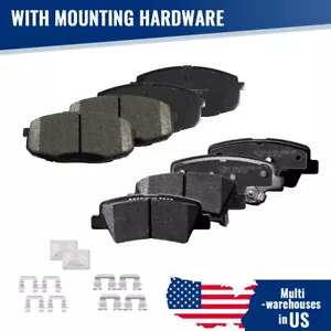 Front +Rear Ceramic Disc Brake Pads with Hardware for 2014 2015 2016 Kia Soul - Picture 1 of 6