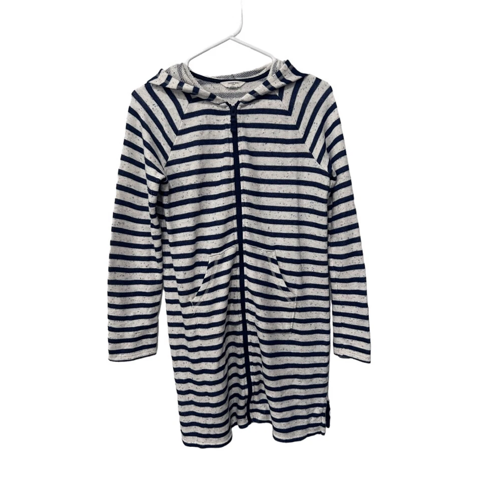 Top Lands' End a Rayas Manga Larga Cremallera Completa Azul y Blanco Talla 14 Foto 1 de 4