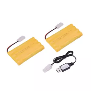 2pcs Ni-Cd AA Battery 9.6V 700mAh Pack Rechargeable For RC Car Toys KET-2P Plug - Picture 1 of 9