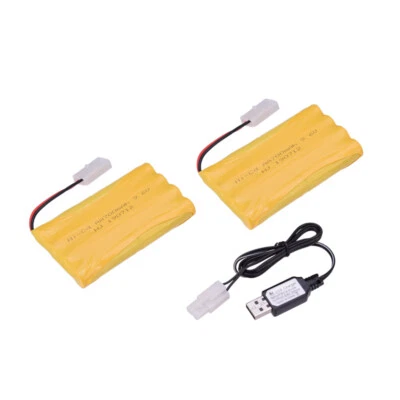 2pcs Ni-Cd AA Battery 9.6V 700mAh Pack Rechargeable For RC Car Toys KET-2P Plug - Image 1 of 4