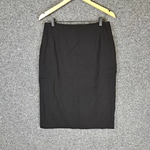George Gross Womens Pencil Skirt Size 14 Black Wool Career Corporate Office Work - Picture 1 of 8