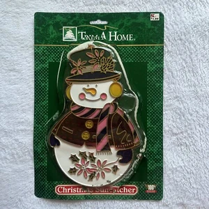Vtg 1980s KMart Trim A Home Christmas Suncatcher- Snowman - Picture 1 of 1