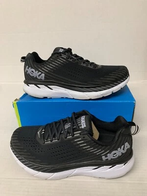 .1187 Hoka M Clifton 5 Anchos, Hombres Negro/Blanco, Zapatos para Correr-US 8.5 Hombres Foto 1 de 4