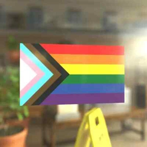 Bandiera transgender Progress Pride LGBTQ POC - Vibrante per finestra - Foto 1 di 4