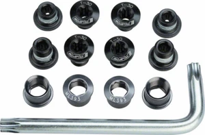 FSA Torx T-30 Alloy Road Triple Chainring Nut/Bolt Set wiith tool, Black - Picture 1 of 1