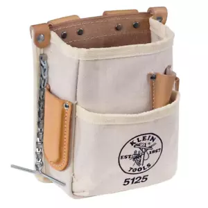 KLEIN TOOLS Electrician Canvas Multi Tool Belt (5 Pocket) Pouch Bag (NEW) - Picture 1 of 11