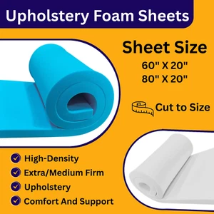 Upholstery Foam Sheets - All Firmness and All Sizes Indoor/Outdoor - Any Purpose - Picture 1 of 8