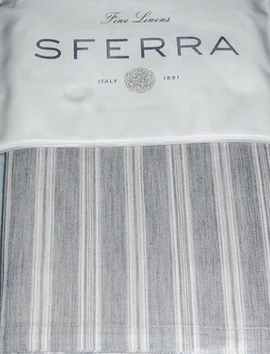 Sferra Leranto Euro Sham Titanio Rayas Algodón Satén Jacquard Italia Nuevo Foto 1 de 3