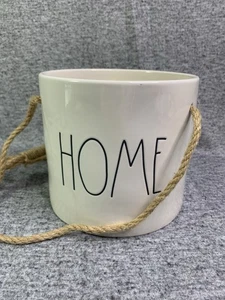 Rae Dunn White "HOME" Hanging Planter Pot Farmhouse 5.5"Hx6"D Ceramic Pottery - Picture 1 of 9